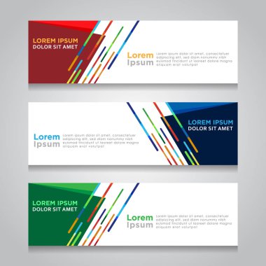 Vektör soyut tasarım web banner şablon. Web tasarım öğeleri - Header tasarımı. Soyut geometrik web banner şablon gri arka plan üzerinde. web afiş tasarım şablonu topluluğu.