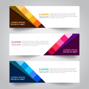 Vektör soyut tasarım web banner şablon. Web tasarım öğeleri - Header tasarımı. Soyut geometrik web banner şablon gri arka plan üzerinde. web afiş tasarım şablonu topluluğu.