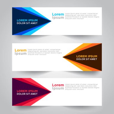 Vektör soyut tasarım web banner şablon. Web tasarım öğeleri - Header tasarımı. Soyut geometrik web banner şablon gri arka plan üzerinde. web afiş tasarım şablonu topluluğu.