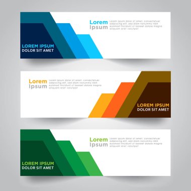 Vektör soyut tasarım web banner şablon. Web tasarım öğeleri - Header tasarımı. Soyut geometrik web banner şablon gri arka plan üzerinde. web afiş tasarım şablonu topluluğu.