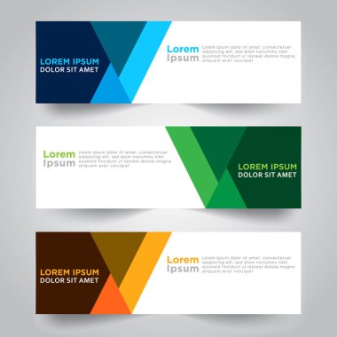 Vektör soyut tasarım web banner şablon. Web tasarım öğeleri - Header tasarımı. Soyut geometrik web banner şablon gri arka plan üzerinde. web afiş tasarım şablonu topluluğu.