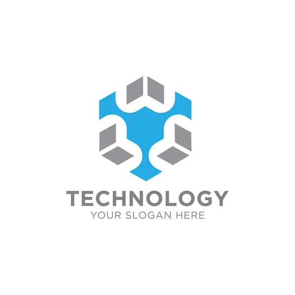 Teknoloji Logo şablonu tasarlamak vektör, amblem, tasarım konsepti, yaratıcı sembolü veya simgesi