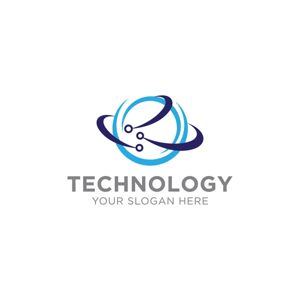 Tecnologia Logo Template Design Vettoriale Emblema Concetto Design Simbolo Creativo — Vettoriale Stock