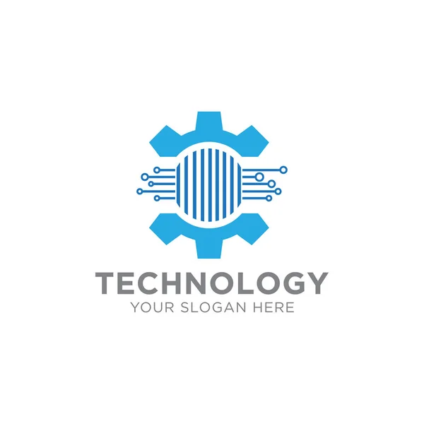 Technologie Logo Template Design Vector Embleem Design Concept Creatieve Symbool — Stockvector