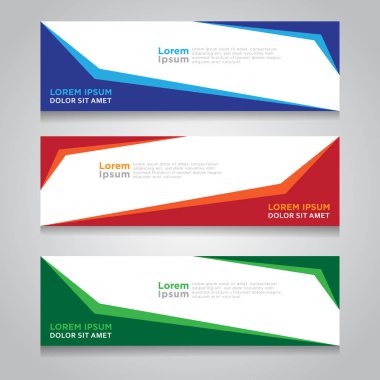 Vektör soyut tasarım web banner şablon. Web tasarım öğeleri - Header tasarımı. Soyut geometrik web banner şablon gri arka plan üzerinde. web afiş tasarım şablonu topluluğu.