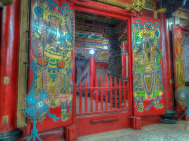 Yilan, Tayvan - 13 Ekim 2016: Küçük Taoist tapınakta Yilan