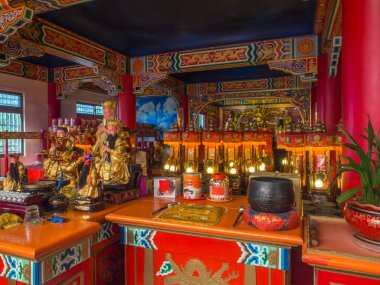 Taipei, Tayvan - 19 Ekim 2016: Taipei'deki Zhinan Tapınağı, Maokong Tepesi