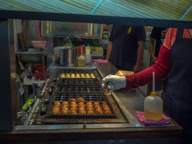 Taipei, Tayvan - 06 Ekim 2016: Tayvan'da çok sayıda yerel ürünle tipik yerel pazar