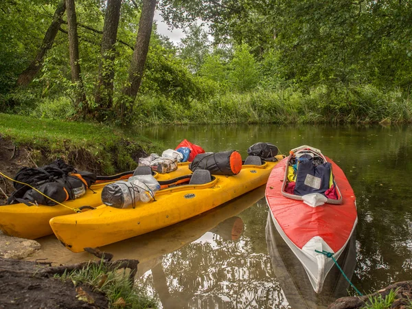 Folding and plastic kayaks Stock Picture