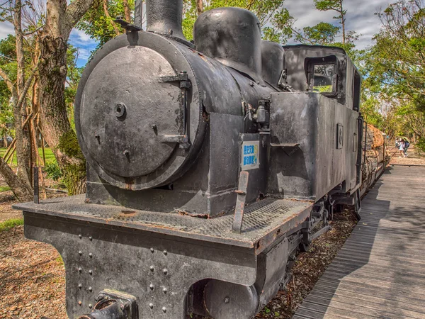 루 오공 임업 문화 정원에 있는 기관차 — 스톡 사진