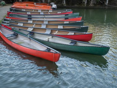 Plastik, kırmızı ve yeşil kanolar