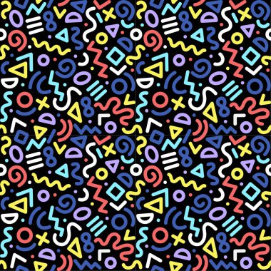 Kusursuz soyut geometrik desen. Moda 80-90s. Hipster Memphis tarzı.