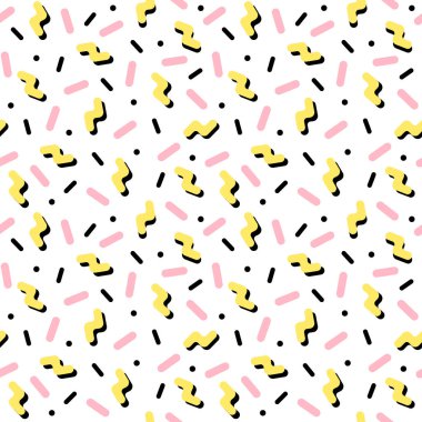 Kusursuz soyut geometrik desen. Moda 80-90s. Hipster Memphis tarzı.