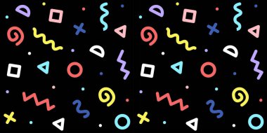 Kusursuz soyut geometrik desen. Moda 80-90s. Hipster Memphis tarzı.