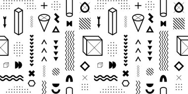 Vektör geometrik şekiller ile dikişsiz desen. Trendy grafik öğeleri.