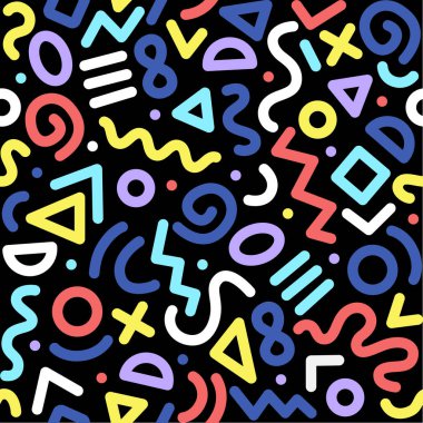 Kusursuz soyut geometrik desen. Moda 80-90s. Hipster Memphis tarzı.