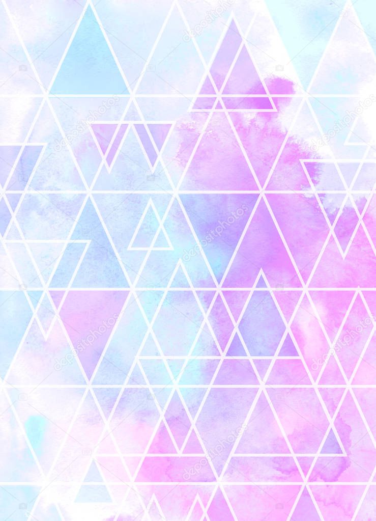 Abstract watercolor triangular background