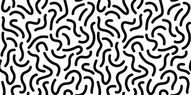 Dikişsiz siyah beyaz geometrik desen. Hipster Memphis tarzı.