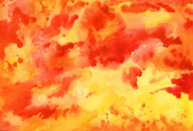 Suluboya el boyalı arka plan. Soyut renkli sonbahar illüstrasyon.