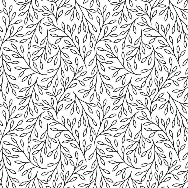 Ağaç dalları ile zarif çiçek dikişsiz desen. Vektör organik arka plan.