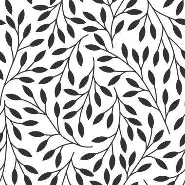 Ağaç dalları ile zarif çiçek dikişsiz desen. Vektör organik arka plan.