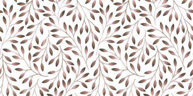 Stilize yaprakları ile dikişsiz desen. Suluboya el çizilmiş illüstrasyon.