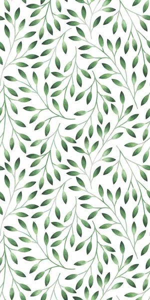 Seamless pattern with stylized leaves. Watercolor hand drawn illustration. — Stock Photo, Image