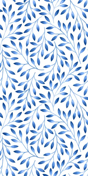 Naadloos patroon met gestileerde bladeren. Aquarel hand getekende illustratie. — Stockfoto
