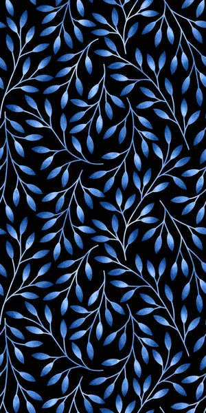 Varrat nélküli mintázat stilizált levelekkel. Akvarell kézzel rajzolt illusztráció. — Stock Fotó