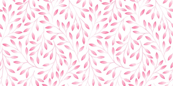 Nahtloses Muster mit stilisierten Blättern. Aquarell handgezeichnete Illustration. — Stockfoto