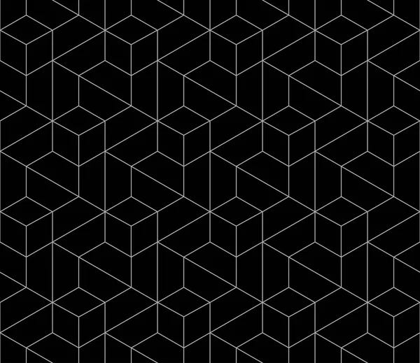 Vector seamless cubic hexagon pattern. Modern stylish thin linear texture. — Stock Vector