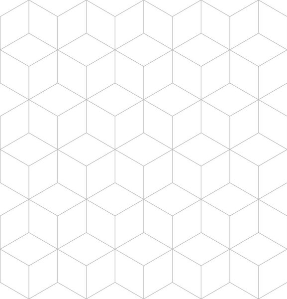 Vector seamless cubic pattern. Modern thin hexagon grid texture.