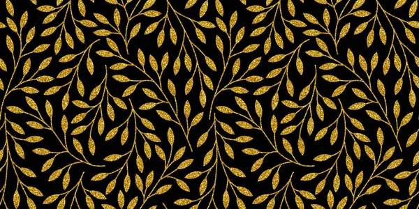 Élégant motif floral sans couture avec des branches d'arbre dorées. Illustration vectorielle . — Image vectorielle