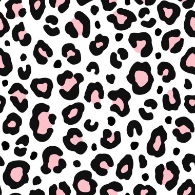 Sevimli leopar deseni. Moda stili vektör dokusu.