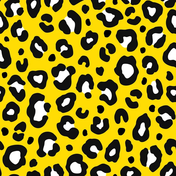 Желтый леопард бесшовный рисунок. Стильная векторная текстура . — стоковый вектор
