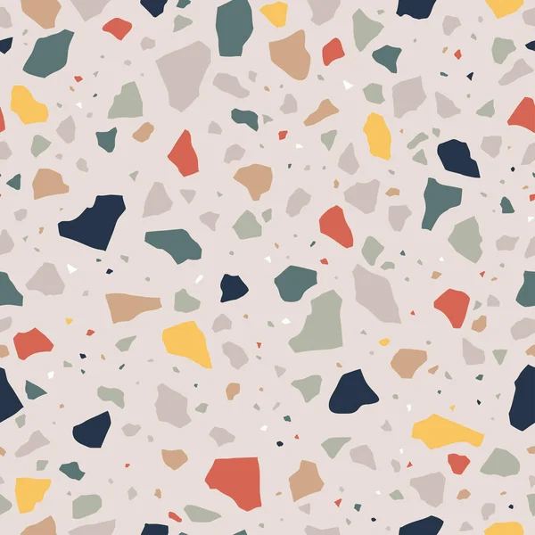 Terrazzo vector naadloos patroon. Moderne tegel textuur achtergrond. — Stockvector