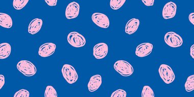 Hippi puantiyeli nokta deseni. Renkli soyut arkaplan ve karalama çemberleri. Vektör el çizimi illüstrasyon. EPS 10