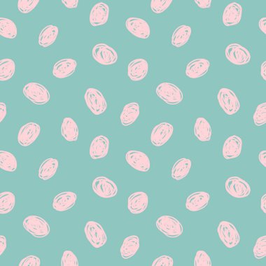 Hippi puantiyeli nokta deseni. Renkli soyut arkaplan ve karalama çemberleri. Vektör el çizimi illüstrasyon. EPS 10