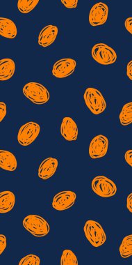 Hippi puantiyeli nokta deseni. Renkli soyut arkaplan ve karalama çemberleri. Vektör el çizimi illüstrasyon. EPS 10