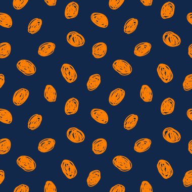 Hippi puantiyeli nokta deseni. Renkli soyut arkaplan ve karalama çemberleri. Vektör el çizimi illüstrasyon. EPS 10