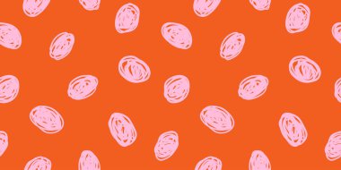 Hippi puantiyeli nokta deseni. Renkli soyut arkaplan ve karalama çemberleri. Vektör el çizimi illüstrasyon. EPS 10