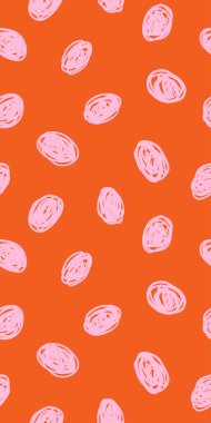 Hippi puantiyeli nokta deseni. Renkli soyut arkaplan ve karalama çemberleri. Vektör el çizimi illüstrasyon. EPS 10