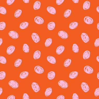 Hippi puantiyeli nokta deseni. Renkli soyut arkaplan ve karalama çemberleri. Vektör el çizimi illüstrasyon. EPS 10