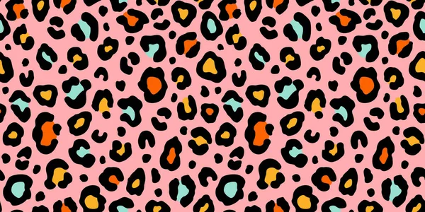 Colorful Leopard Seamless Pattern Fashion Stylish Vector Texture Eps — Stock Vector