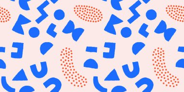 Kalın geometrik şekilleri ve noktaları olan renksiz desenler. Modern İskandinav kesim elementlerine sahip vektör soyut arkaplan.