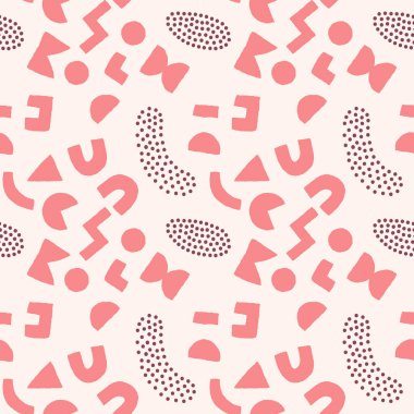 Kalın geometrik şekilleri ve noktaları olan renksiz desenler. Modern İskandinav kesim elementlerine sahip vektör soyut arkaplan.