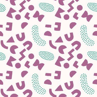 Kalın geometrik şekilleri ve noktaları olan renksiz desenler. Modern İskandinav kesim elementlerine sahip vektör soyut arkaplan.