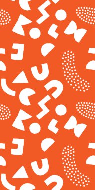 Kalın geometrik şekilleri ve noktaları olan renksiz desenler. Modern İskandinav kesim elementlerine sahip vektör soyut arkaplan.