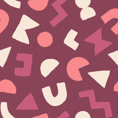 Kalın geometrik şekilli, renksiz desen. Modern İskandinav kesim elementlerine sahip vektör soyut arkaplan.