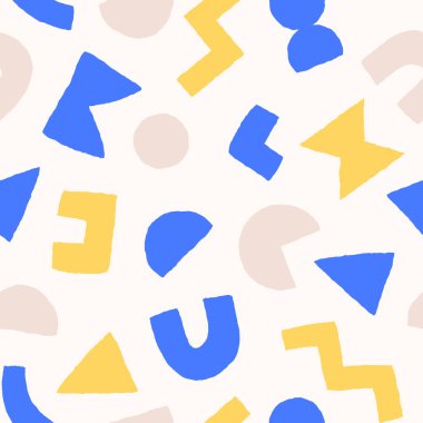 Kalın geometrik şekilli, renksiz desen. Modern İskandinav kesim elementlerine sahip vektör soyut arkaplan.